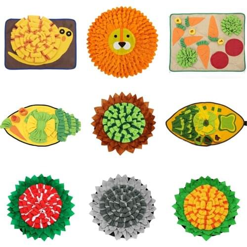 Pet Dog Snuffle Mat Dog Sniffing Training Blanket Flower Shape Fleece Pads Relieve Stress Nosework Puzzle Toy Pet Nose Pad