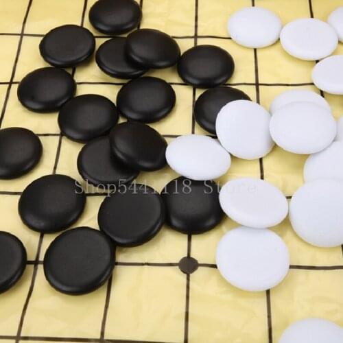Go Game Diameter 22mm Plastic Chess Set for 19 Road Chessboard Plastic Jar China Old Game of Go Weiqi