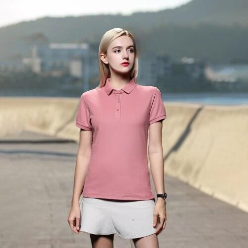 Simple Plain Style Golf Wear Ladies Quick Drying Cotton Viscose Polo T Shirt Women With Side Vents Accept Custom Logos Add S600W