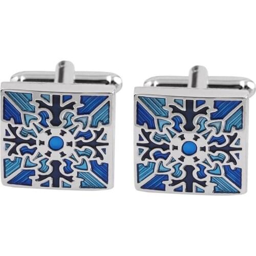 Drop Shipping 1 Pair Classic Mens Wedding Party Gift Shirt Square Blue Cufflinks Cuff Links Promotion top quality