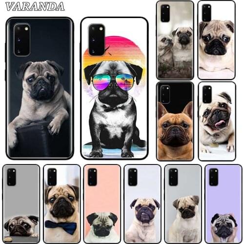 Silicone Case For Samsung Galaxy S20 FE S20 Ultra S10e S10 5G S9 S8 Plus Phone Shell Back Cover Coque Funda Animal Cute Pug Dog
