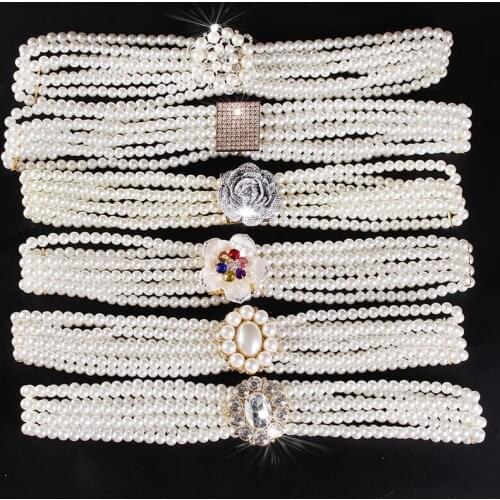Bridal Sash Imitation Pearls Wedding Belt Satin Bridal Belt And Sash For Wedding Decoration Jewelry