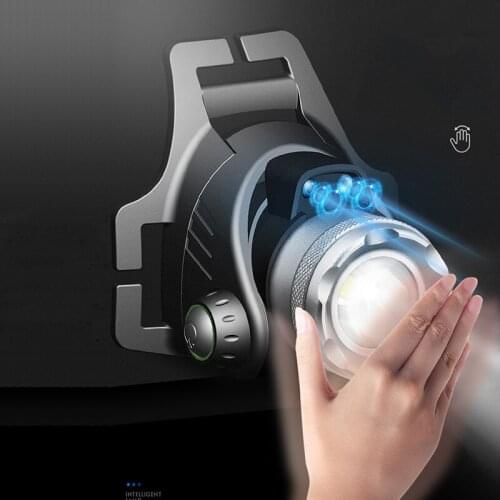 COB Micro USB Rechargeable Head Flashlight XM-L T6 Led Headlight Sensor Headlight Portable Camping Light Work Fishing Light