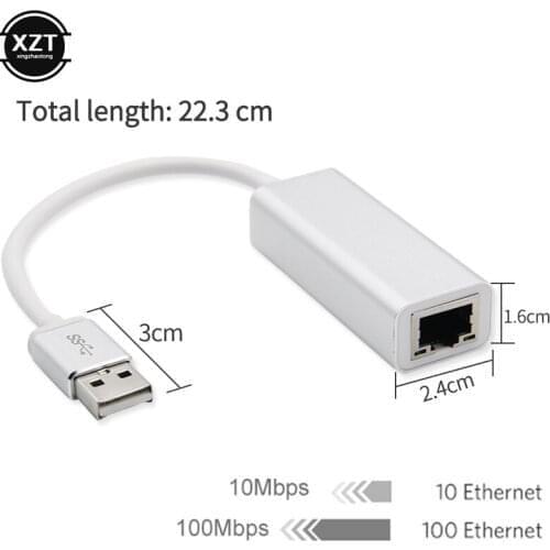 USB Ethernet Adapter Network Card Free Driver USB To RJ45 Million LAN Network Adapter Convertor Cable 100Mbps for PC Mac