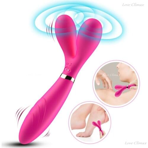Vibrator Female Sex Toy Masturbation Device Dual-use USB Charging Fun Silicone Dildo Full Body Massager Adult Products for 18