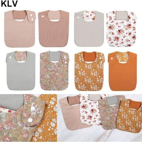 Floral Vintage Newborn Double Side Bibs Boys Girls Waterproof Linen Cotton Saliva Towel Baby Shower Gifts