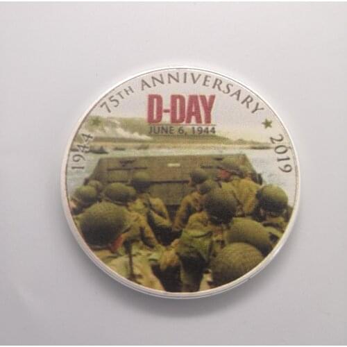 D-DAY Silver Coin 75th anniversary of Normandy landing Commemorative Coins Holiday gifts collectible