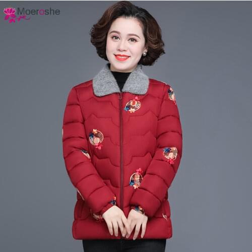 Moeroshe Winter Coat Women 2020 Fashion Winter Jacket Women Cotton padded Parka Outwear Solid Female Jacket Coat