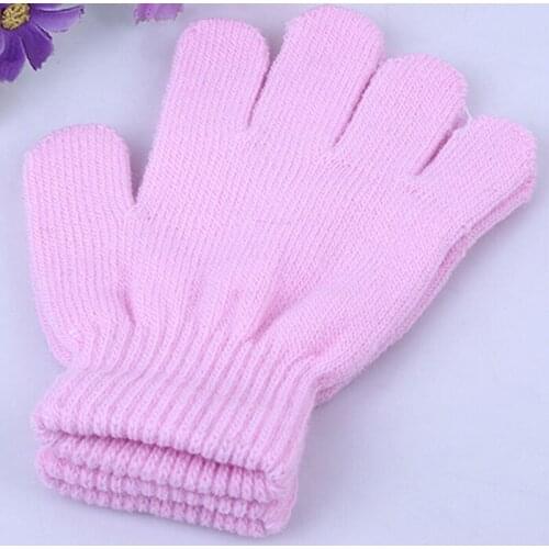 1 Pair Children Kids Magic Glove Mitten Girl Boy Kid Stretchy Winter Warm Knitted Gloves Random Color