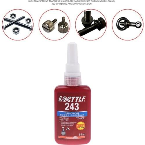 1pc New Arrival 50ml Screw Glue Thread Locking Agent Anaerobic Adhesive 243 Glue Oil Resistance Fast Curing Glue