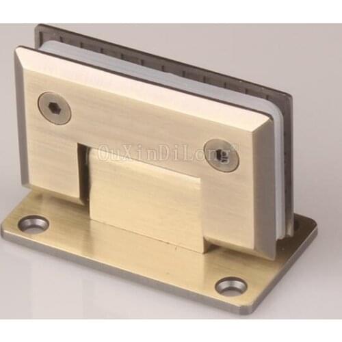 2PCS 90 Degree Bronze Stainless Steel Hinges Frameless Wall to Glass Bathroom Shower Door Hinge Wall Mount 8-10mm Hinge JF1773
