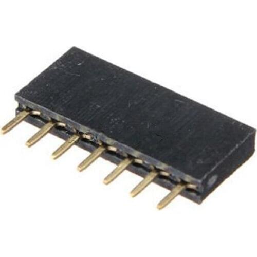 20PCS 2.54mm 1X7 7Pin Gold-plated Single Row Straight Female Pin Header ROHS FREE SHIPPING