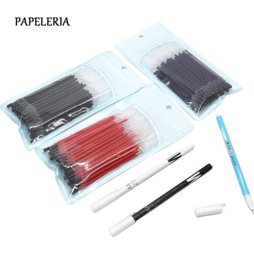 50Pcs/lot 0.38mm 0.5mm Gel Pen Refill Office Signature Rods Red Blue Black Ink Refill Office School Stationery Writing Supplies