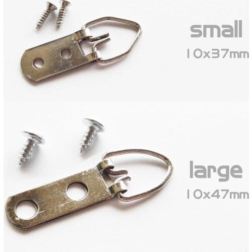 50x Silvery Double Hole Triangle D-Ring Hanging Picture Photo Painting Mirror Frame Hook Hanger with screw Furniture Accessories