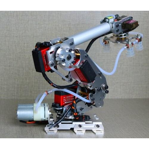6DOF mechanical arm air pump aluminum alloy industrial robot model six axis robot arduino suction cup