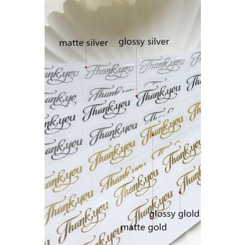 7.27X2.8cm Metal 3D Thank You Sticker 50PCS