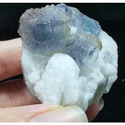 80.5gNatural green fluorite and crystal symbiosis mineral specimen healing energy home decoration QUARTZ GEM teaching ornaments