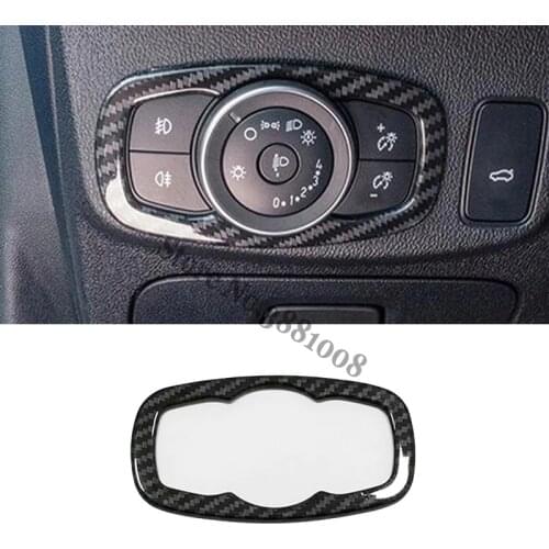 ABS Matte/Carbon fibre For Ford Fiesta MK8 2017 2018 2019 Accessories Car headlight adjustment Switch cover decoration Styling