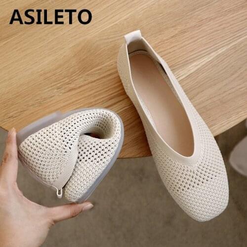 ASILETO Women's Ballet Flats With Heels
