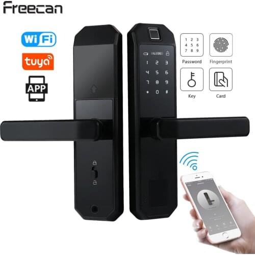 WiFi Biometric Fingerprint Door Lock, Smart Digital Password Lock, Electronic Door Lock with Tuya App