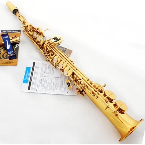 Brand MFC Soprano Saxophone Conn SS-610 Gold Lacquer B-flat Soprano Sax Conn 610 With Case Mouthpiece Reeds Neck