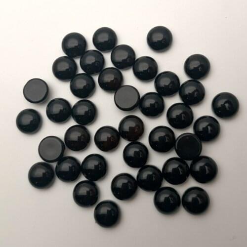 6 8 10MM Natural Stone Black onyx beads cabochon for jewelry making charm Ring Earrings Accessories 50Pc/lot no hole Wholesale