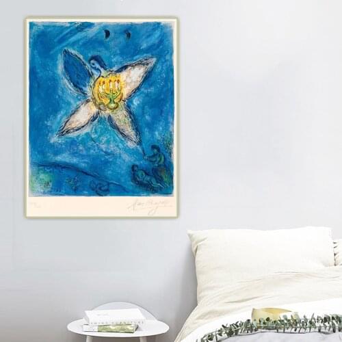 Citon Marc Chagall《Angel With A Candlestick》Canvas Art Oil Painting Artwork Poster Picture Wall Background Decor Home Decoration
