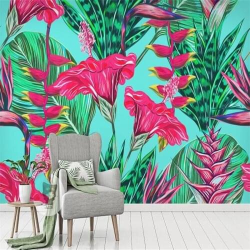 Flowers Plant Tropical Rain Forest Background Wall Factory Wholesale Wallpaper Mural Custom Photo Wall