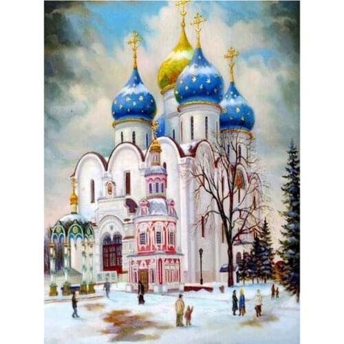 Christian Church Diamond Embroidery Religious Building Wall Stickers Diy Diamond Painiting Cross Stitch Full Square Round