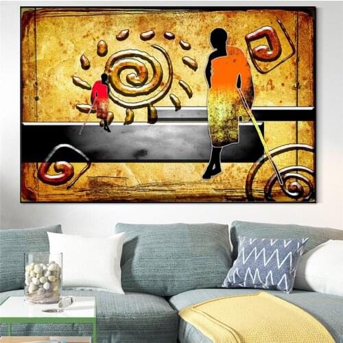 African art simple character line canvas painting Posters and Prints Wall Picture for Living Room Home Decor No Frame