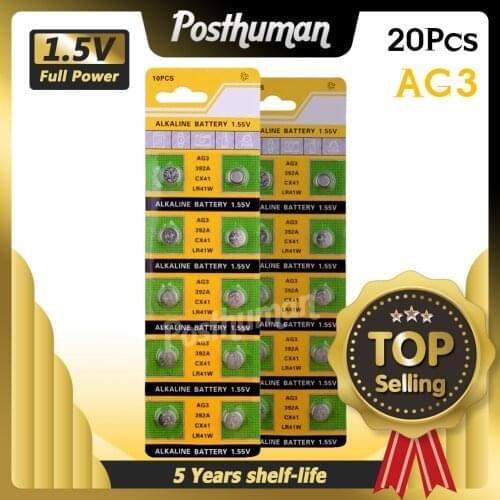 YCDC LR41 392 SR41 192 LR736 Button Coin Cell Alkaline Battery Lowest Price++Pile Montre+ +Hot Selling+ 20 Pieces AG3