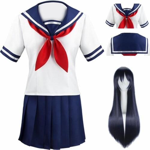 Anime Yandere Simulator Ayano Aishi Cosplay Costumes Girls School JK Uniform Women Dresses Full Sets