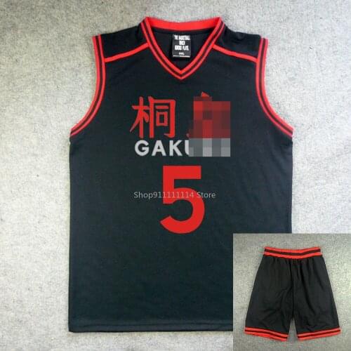 Anime --Kuroko no Basuke Basket Cosplay Gakuens School Uniforms Aomine Daiki Jersey Sportswear T-shirt Shorts NO 5 Costume Set