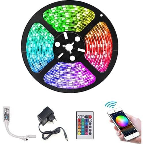 Tape RGB LedStrips 12 V Volt SMD 2835 Waterproof Ledstrip 1M- 5M 10M 15M 20M Wifi 12V Led Strip Lights RGB Tape Remote Full Set