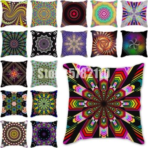 Mandala Flowers 45*45cm Linen Geometric Sofa Car Home Decorative Throw Pillowcase Cushions Bohemia Paisley Style Cushions Cover