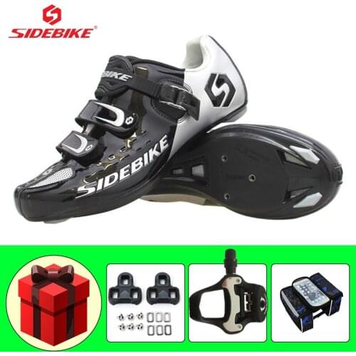 SIDEBIKE Professional Men Road Bike Shoes Bicicleta Triatlon Breathable Riding Bicycle Sneakers Add Pedals Outdoor Flat Shoes