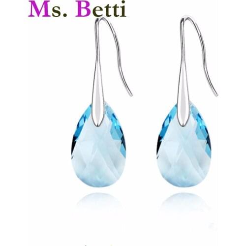 2021 New Charming Pear Drop Earrings Crystals From Austria Best Sparkling Christmas Gift For Girlfriend,Mom,Wife And Daughter