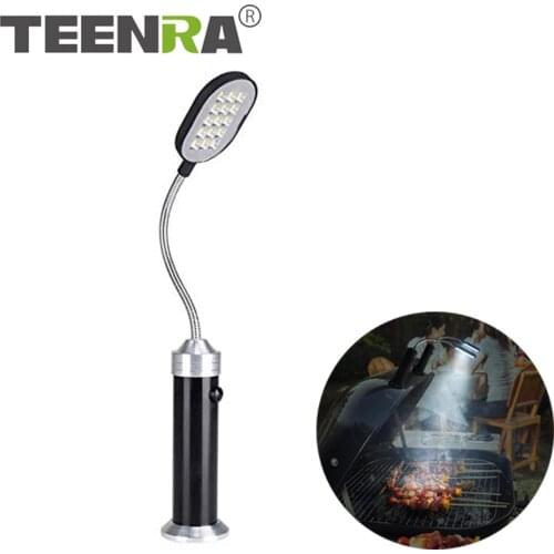 TEENRA 1Pcs BBQ Lamp Portable Magnetic 360 Degree Adjustable LED Lamp For Barbecue Outdoor Camping Lighting Accessories