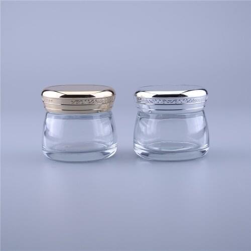 Clear Glass Refillable Ointment Bottles Empty Cosmetic Jar Pot Eye Shadow Face Cream Container 100g 6pcs
