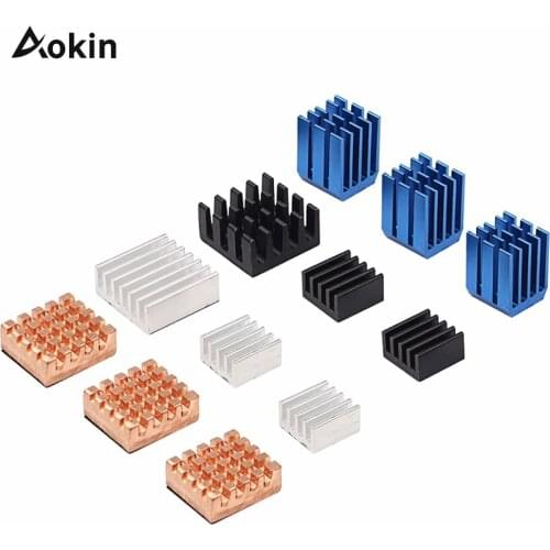 Aokin 12 pcs Raspberry Pi 3 Heat Sink Copper Aluminum Heatsink Radiator Cooler Kit for Raspberry Pi 3B+ Plus 2