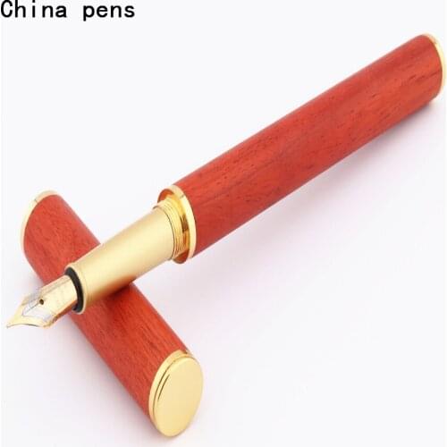 Luxury quality 523 Red wood Material stick Business office Fountain Pen School student finance office only gift pen