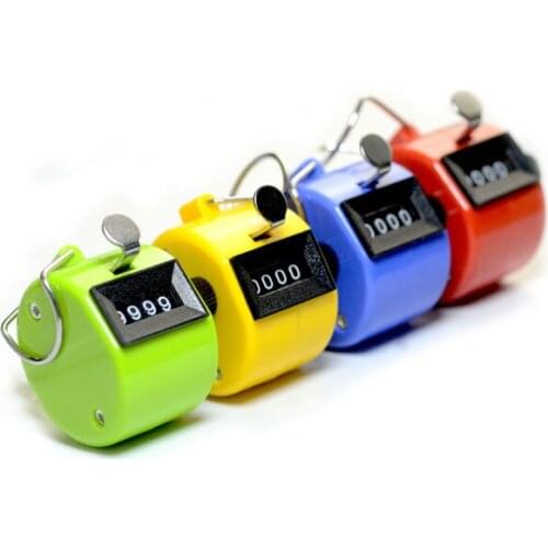 Golf counter 4 digit number Plastic Shell Hand Finger Display Manual Counting Tally Clicker Timer Soccer Golf Counter multicolor