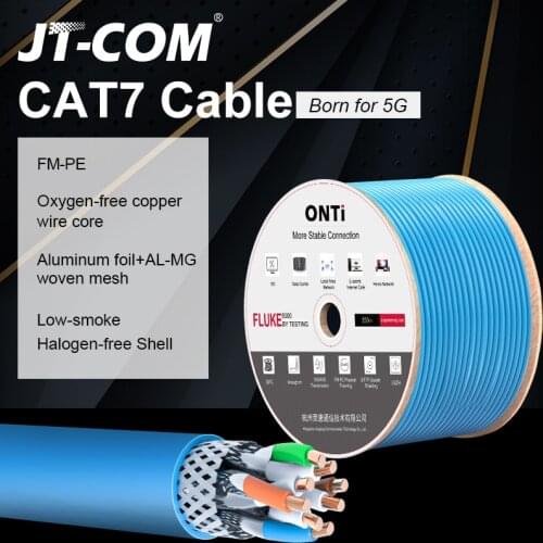 CAT7 Network Cable S/FTP 23AWG 4PR LSZH 10Gbps 600MHz Double Shielded Oxygen-free Copper LSZH Supports FTTH Ethernet Cable