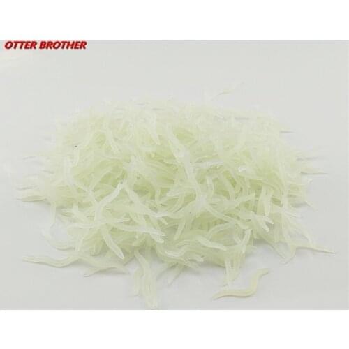 Fishing Lure Silicone Luminous Simulation Smell Earthworm 4cm60pcs Fishing Soft Bait Red White Worms Isca Artificial Accessories