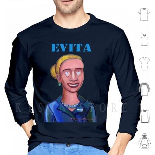 Evita With Hearts 3 Hoodie Long Sleeve Kirchnerism Peronism Argentina Buenos Aires Politics Nestor Kirchner Politic