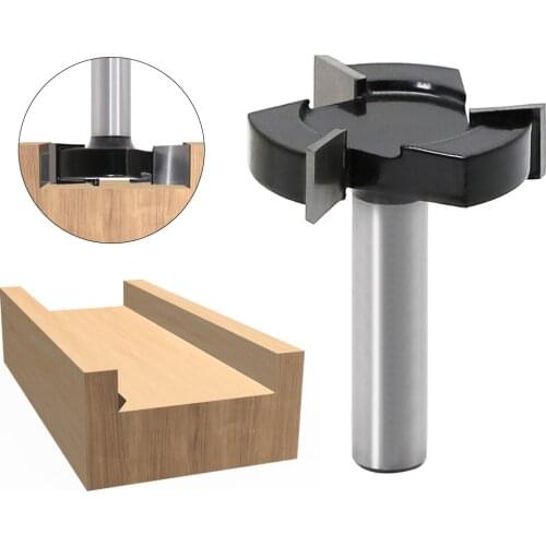 Three-Edged T-Knife 1/2 ''12mm Shank CNC Spoilboard Surfacing Router Bits 2 Inch Cutting Diameter Slab Flattening Planing Wood