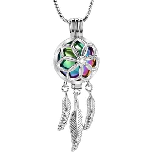 Cremation Jewelry Dream Net Urn Pendant Necklace with Hollow Urn Cremation Jewelry for Ashes Dream Catcher Shape