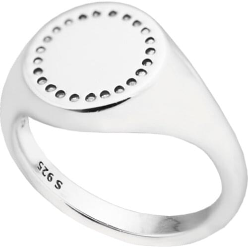 Circle Signet Clear CZ Ring Silver Woman Rings For Jewelry Making 925 Original Silver Jewelry Make Up Woman Gift Ring