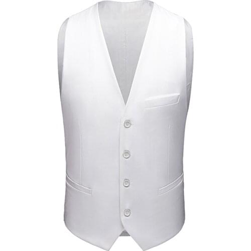 Men Classic Tooling Vest V Neck Waistcoat Solid Slim Fit Business Custom Made Vest For Formal Wedding Best Man Groomsmen