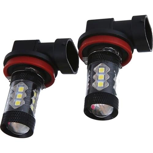 2 Pieces H8 H11 16-LED 80W 6500K High Power Fog Driving Light Bulbs - Cool White